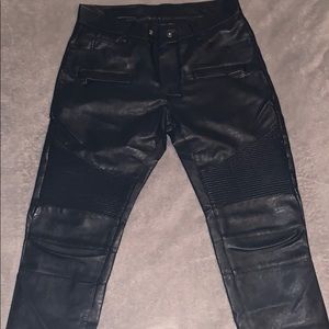 Balmain Leather Biker Jeans